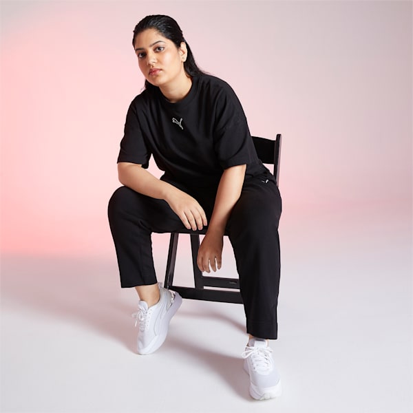 HER Cropped Women's Relaxed Fit T-Shirt, Puma Black, extralarge-IND