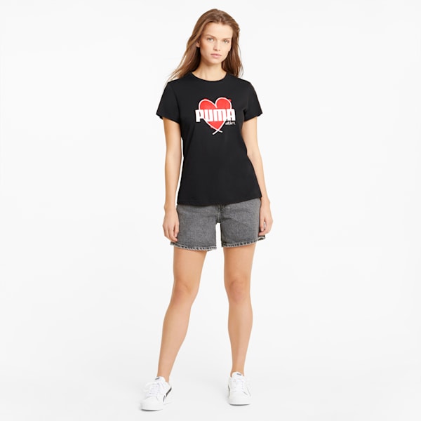 Heart Women's T-Shirt, Puma Black