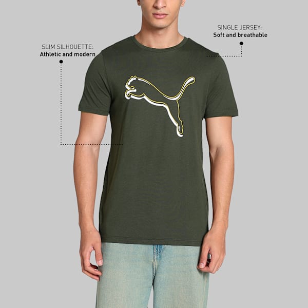 Graphic Men's Slim Fit T-Shirt, Forest Night, extralarge-IND