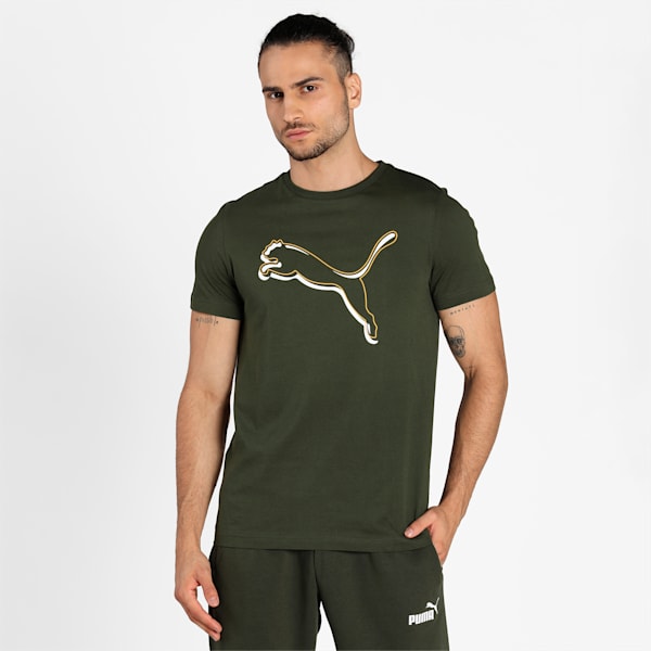 Graphic Men's Slim Fit T-Shirt, Forest Night, extralarge-IND