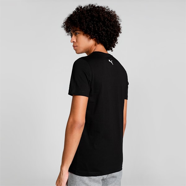 Graphic Men's Slim Fit T-Shirt, PUMA Black-popy red, extralarge-IND
