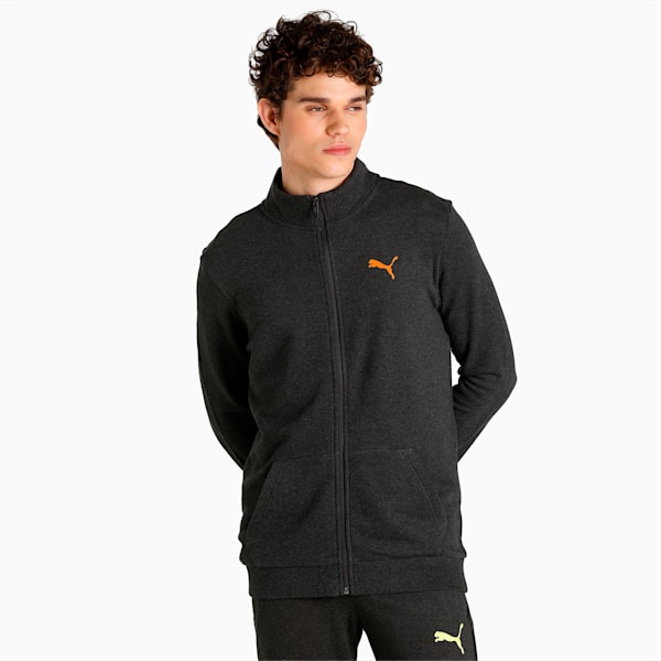 Graphic Full-Zip Men's Slim Fit Jacket, Dark Gray Heather, extralarge-IND