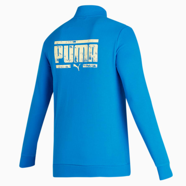 PUMA Graphic Full-Zip Men's Slim Fit Jacket, Future Blue, extralarge-IND