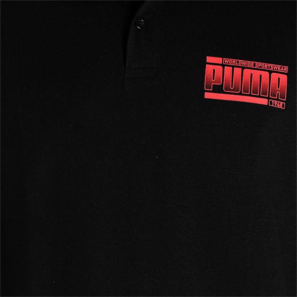 PUMA Men's Slim Fit Polo, Puma Black, extralarge-IND
