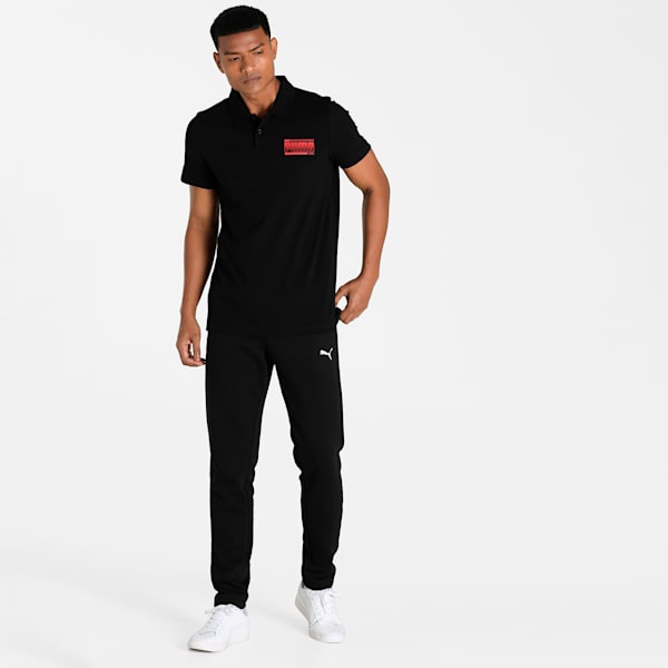 PUMA Men's Slim Fit Polo, Puma Black, extralarge-IND