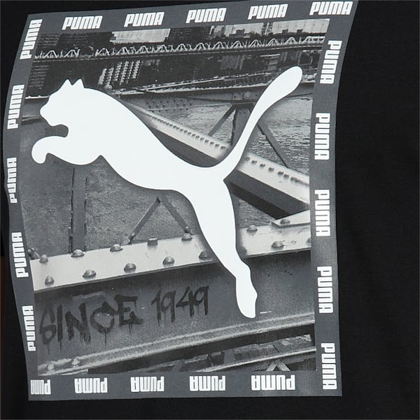 PUMA Graphic Men's Slim Fit T-Shirt, Puma Black, extralarge-IND