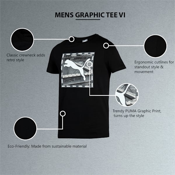 PUMA Graphic Men's Slim Fit T-Shirt, Puma Black, extralarge-IND