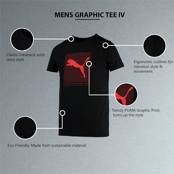Graphic Men's Slim Fit T-Shirt, Puma Black, extralarge-IND