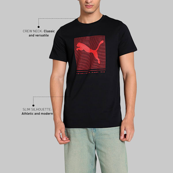 Graphic Men's Slim Fit T-Shirt, Puma Black, extralarge-IND