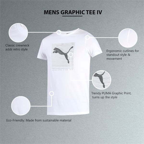 Graphic Men's Slim Fit T-Shirt, Puma White, extralarge-IND