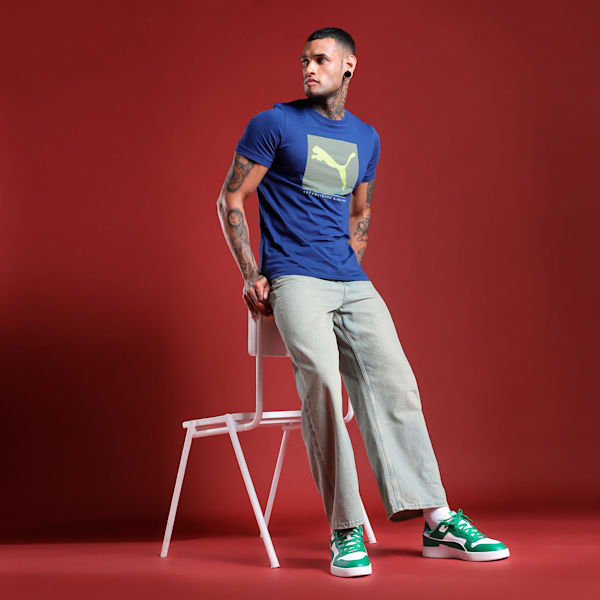 Graphic Men's Slim Fit T-Shirt, Elektro Blue, extralarge-IND