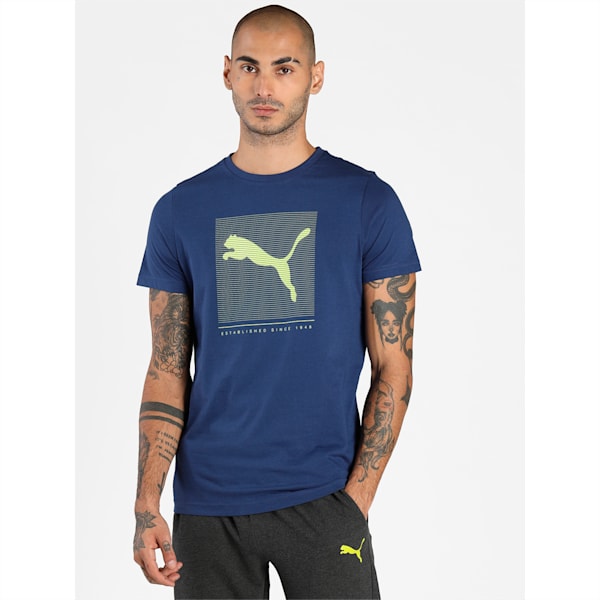 PUMA Graphic Men's Slim Fit T-Shirt, Elektro Blue, extralarge-IND