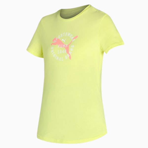 PUMA Graphic Women's Regular Fit T-Shirt, Lemon Sherbert, extralarge-IND