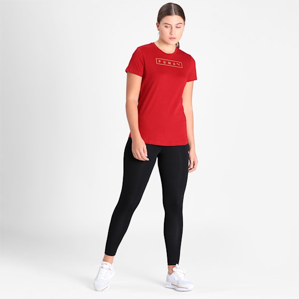Graphic Women's Regular Fit T-Shirt, Red Dahlia, extralarge-IND