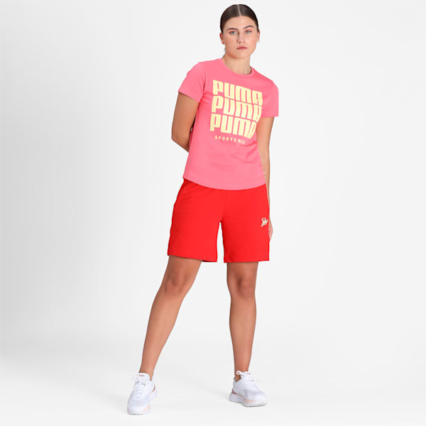 PUMA Graphic Women's Regular Fit T-Shirt, Sun Kissed Coral, extralarge-IND