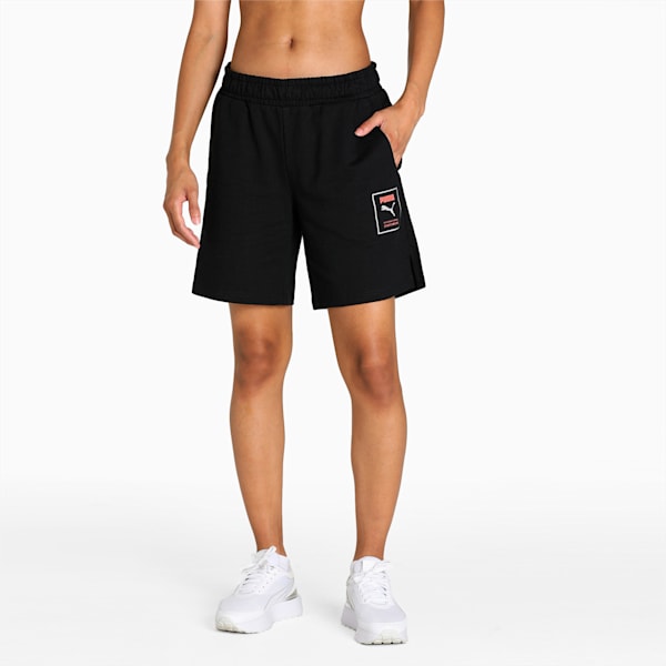 PUMA Graphic Women's Relaxed Fit Shorts, Puma Black, extralarge-IND