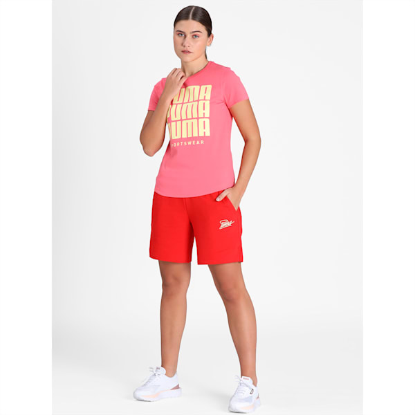 PUMA Graphic Women's Relaxed Fit Shorts, High Risk Red, extralarge-IND