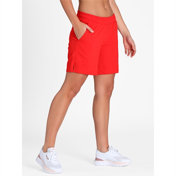 PUMA Graphic Women's Relaxed Fit Shorts, High Risk Red, extralarge-IND