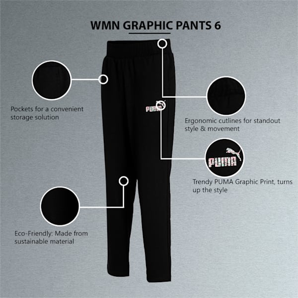 PUMA Graphic Women's Regular Fit Pants, Puma Black, extralarge-IND