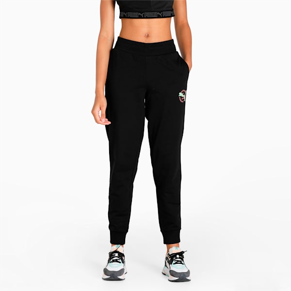Graphic Women's Regular Fit Pants, Puma Black, extralarge-IND