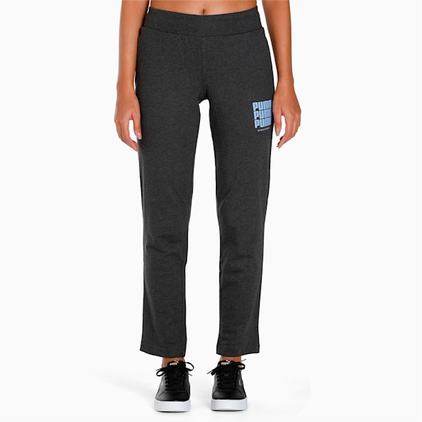 PUMA Graphic Women's Regular Fit Pants, Dark Gray Heather, extralarge-IND