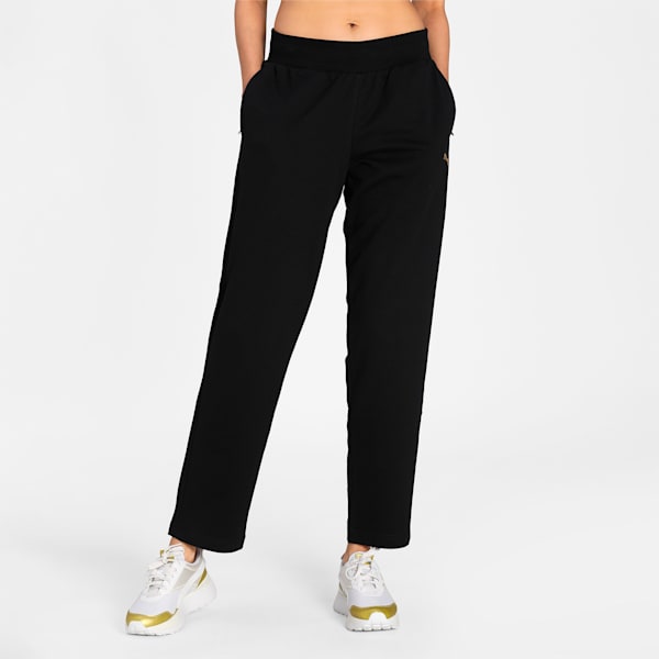 Graphic Women's Regular Fit Pants, Puma Black, extralarge-IND