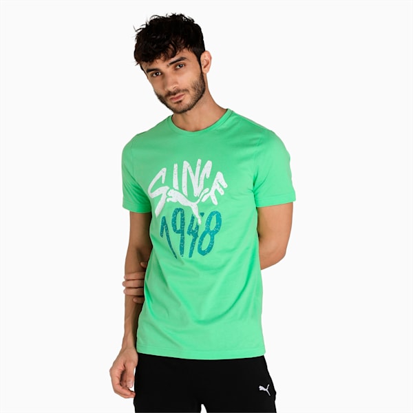 PUMA Graphic Men's Slim Fit T-Shirt, Summer Green, extralarge-IND