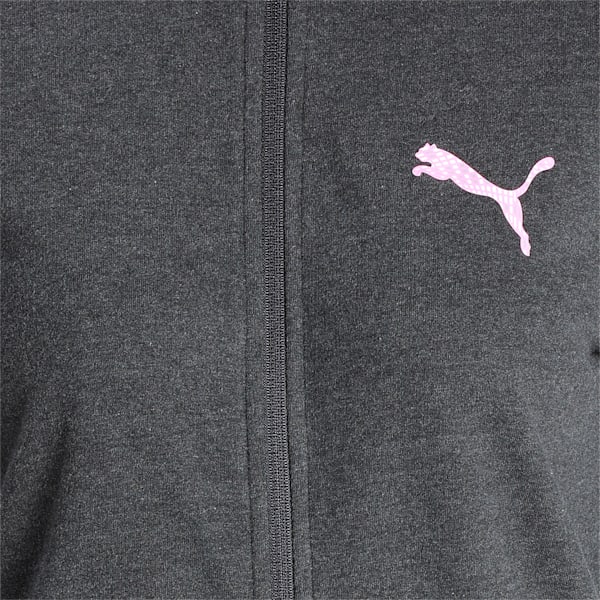 Women's Graphic Logo Sweat Jacket, Dark Gray Heather, extralarge-IND