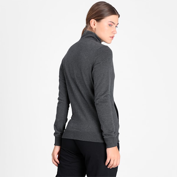 Women's Graphic Logo Sweat Jacket, Dark Gray Heather, extralarge-IND