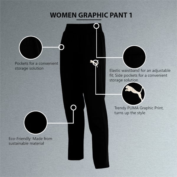 PUMA Graphic Women's Regular Fit Pants, Puma Black, extralarge-IND