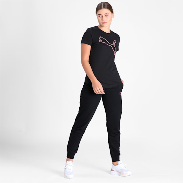 Graphic Women's Regular Fit T-Shirt, Puma Black, extralarge-IND