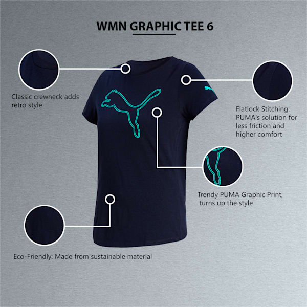 Graphic Women's Regular Fit T-Shirt, Peacoat, extralarge-IND