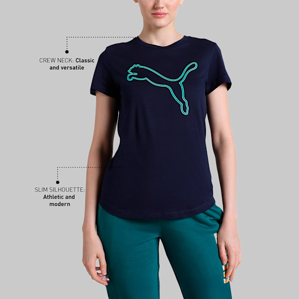 Graphic Women's Regular Fit T-Shirt, Peacoat, extralarge-IND