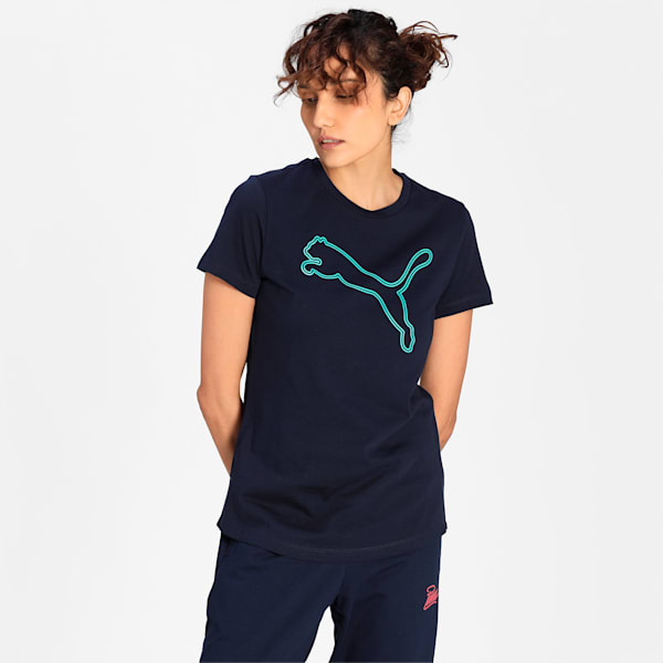 Graphic Women's Regular Fit T-Shirt, Peacoat, extralarge-IND