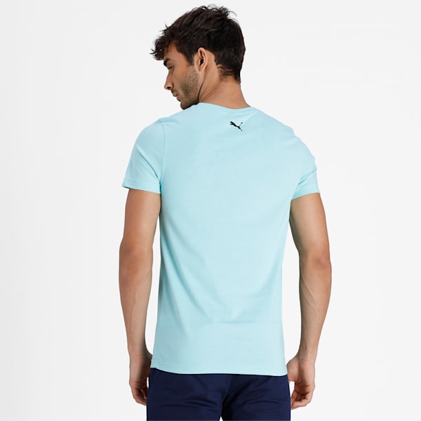PUMA Double Logo Men's Slim Fit T-Shirt, Angel Blue, extralarge-IND