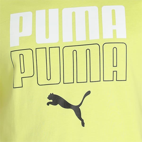 PUMA Double Logo Men's Slim Fit T-Shirt, Lemon Sherbert, extralarge-IND