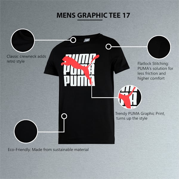 Graphic Men's Slim Fit T-Shirt, Puma Black, extralarge-IND