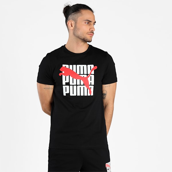 Graphic Men's Slim Fit T-Shirt, Puma Black, extralarge-IND