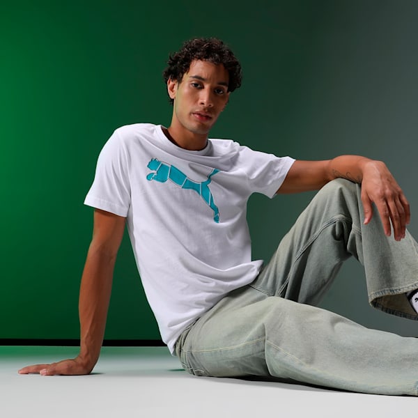 PUMA Graphic Men's Slim Fit T-Shirt, Puma White, extralarge-IND
