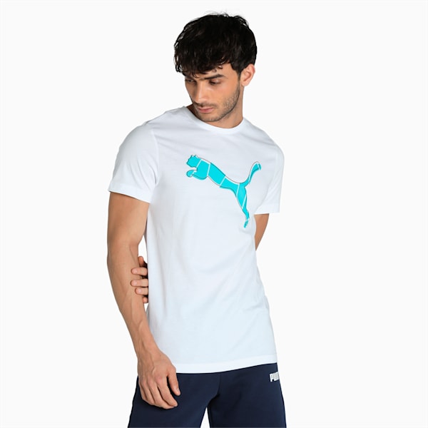 Graphic Men's Slim Fit T-Shirt, Puma White, extralarge-IND