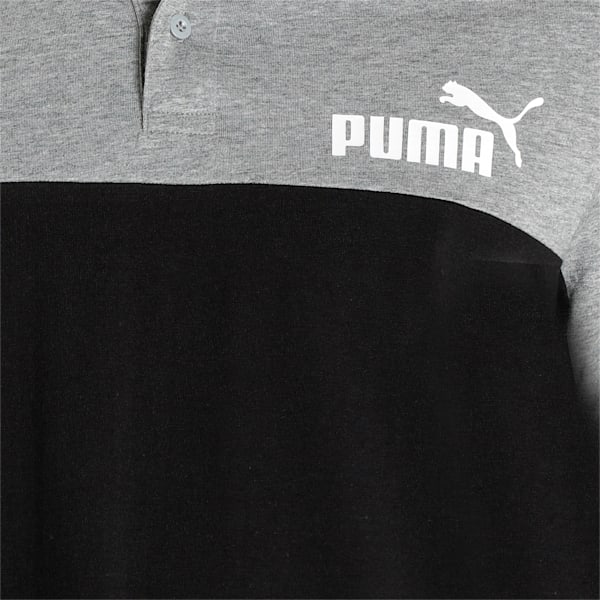 Essentials+ Block Jersey Men's Polo Shirt, Puma Black