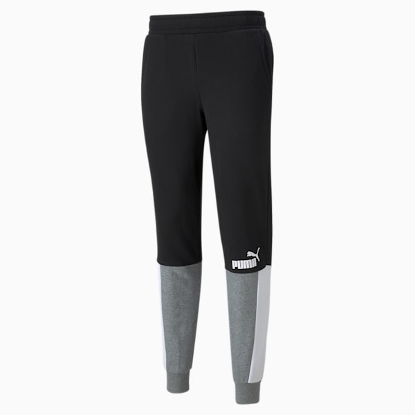 Essentials+ Block Men's Regular Fit Sweatpants, Puma Black, extralarge-IND