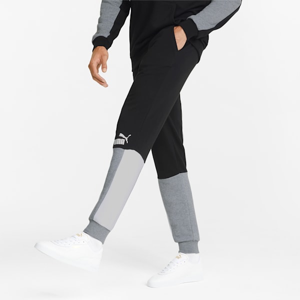 Essentials+ Block Men's Regular Fit Sweatpants, Puma Black, extralarge-IND