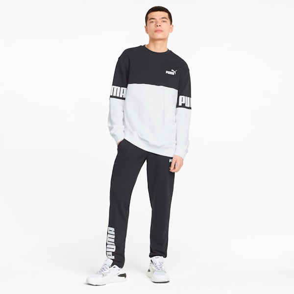 Puma Power Colorblocked Crew Neck Men's Sweatshirt, Black, M