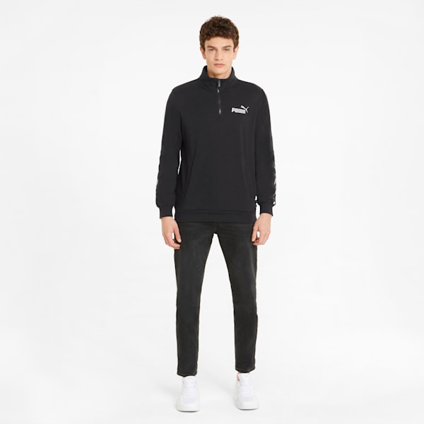 Essentials+ French Terry Tape Half-Zip Men's Jacket, Puma Black, extralarge