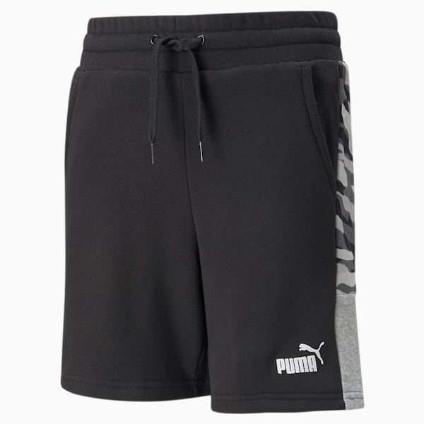 Essentials+ Boys' Camo Shorts, Puma Black, extralarge