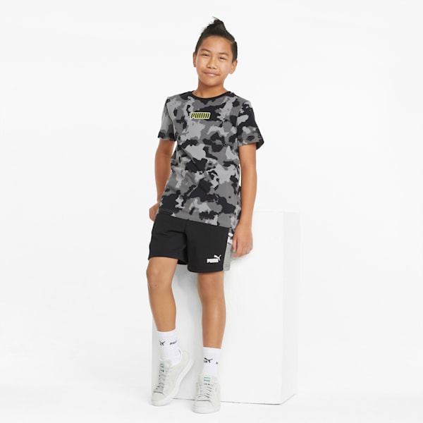 Essentials+ Boys' Camo Shorts, Puma Black, extralarge