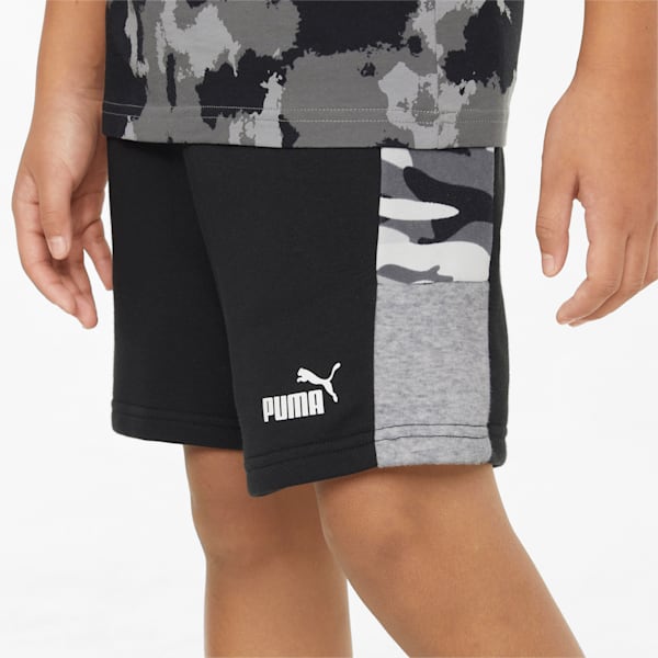 Essentials+ Boys' Camo Shorts, Puma Black, extralarge