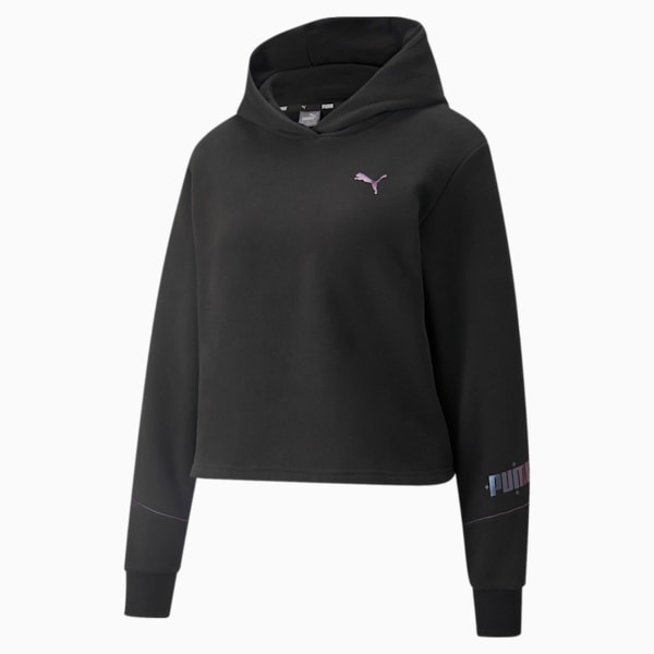 CYBER Women's Cropped Hoodie, Puma Black, extralarge