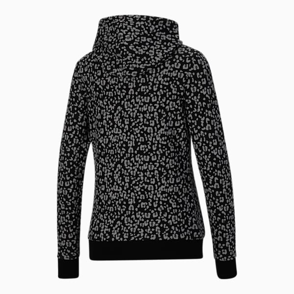 Essentials Leopard AOP Women's Hoodie, Puma Black, extralarge